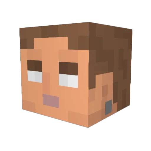 vanillabigm Minecraft avatar head, 3D render