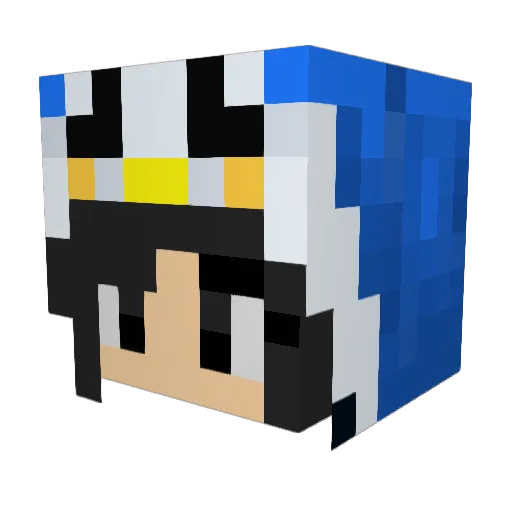 vanillacoolish Minecraft avatar head, 3D render