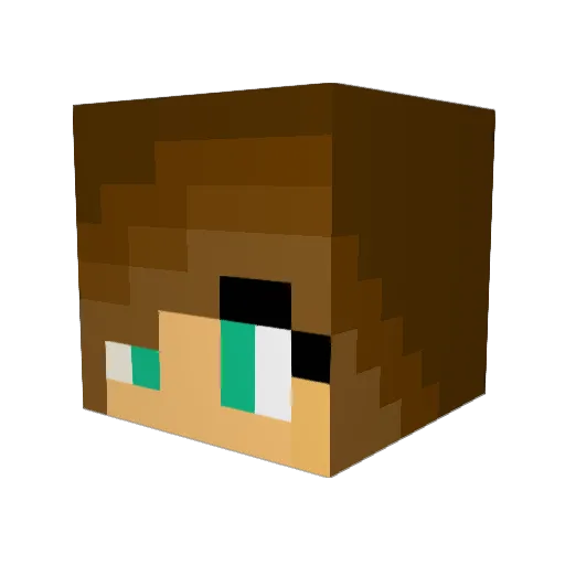 vanistyle Minecraft avatar head, 3D render