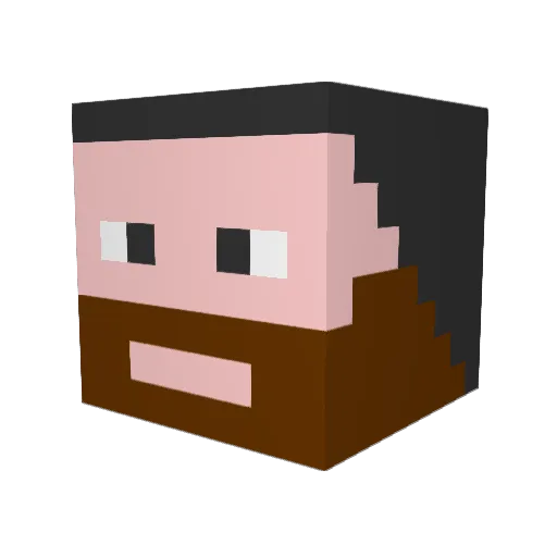 vanyaishkov Minecraft avatar head, 3D render
