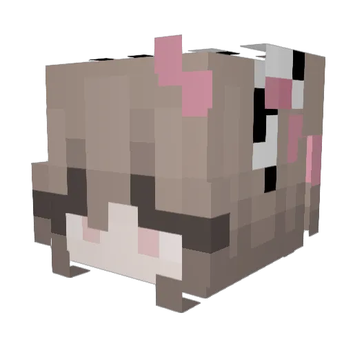vaquinha Minecraft avatar head, 3D render