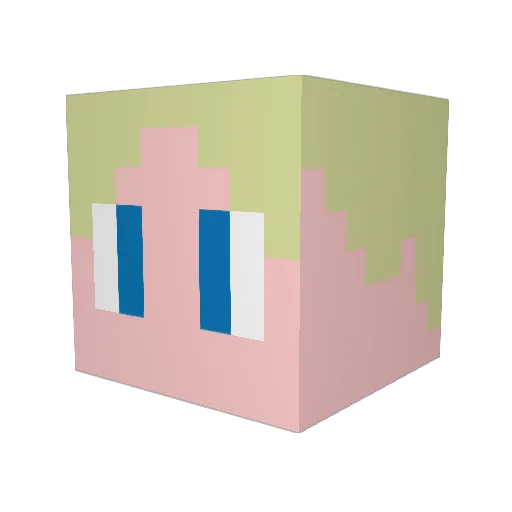 varaent Minecraft avatar head, 3D render
