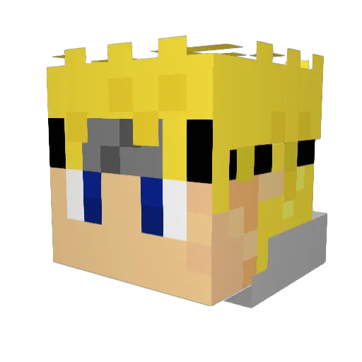 vaskopixel Minecraft avatar head, 3D render