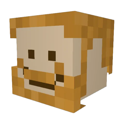 vaughndacity Minecraft avatar head, 3D render