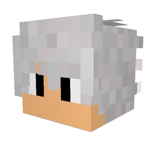vbiancof Minecraft avatar head, 3D render