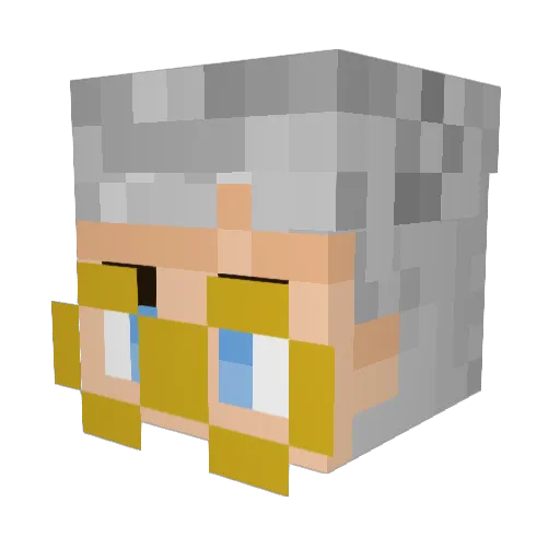 vbxo Minecraft avatar head, 3D render