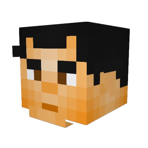vcBinary Minecraft avatar head, 3D render