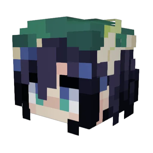 vcmux Minecraft avatar head, 3D render