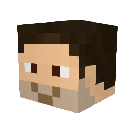 vcrtex_ Minecraft avatar head, 3D render