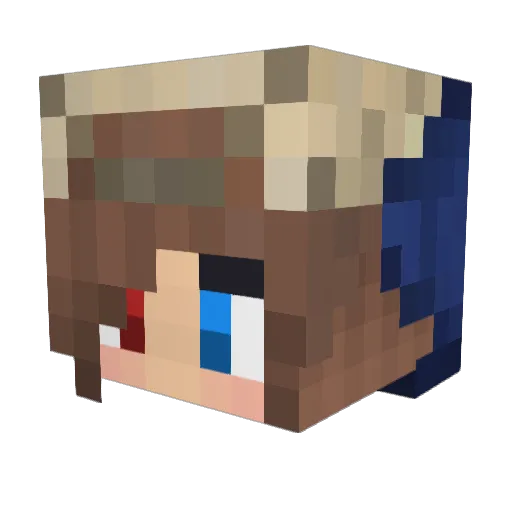 vcua Minecraft avatar head, 3D render