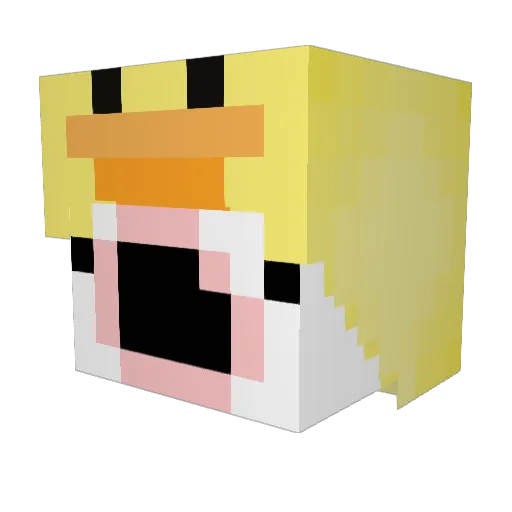 vday Minecraft avatar head, 3D render