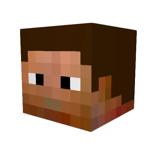veb1 Minecraft avatar head, 3D render