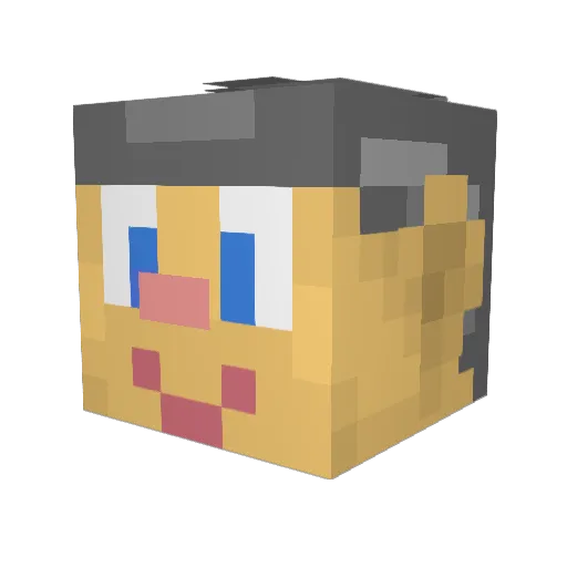 veebian Minecraft avatar head, 3D render