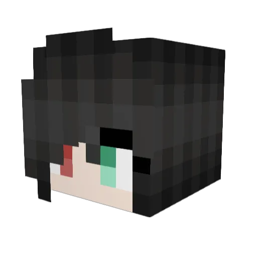 veeji Minecraft avatar head, 3D render