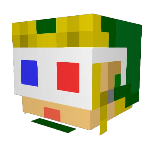 vegelipp Minecraft avatar head, 3D render