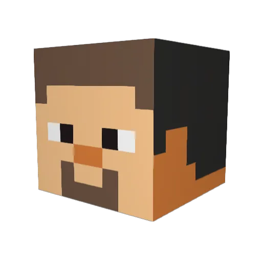 veilook Minecraft avatar head, 3D render