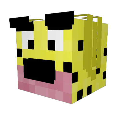 vekiobigplays Minecraft avatar head, 3D render