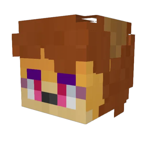 vekkiepup Minecraft avatar head, 3D render
