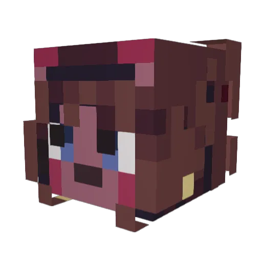 velavie Minecraft avatar head, 3D render