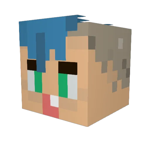 velnyan Minecraft avatar head, 3D render