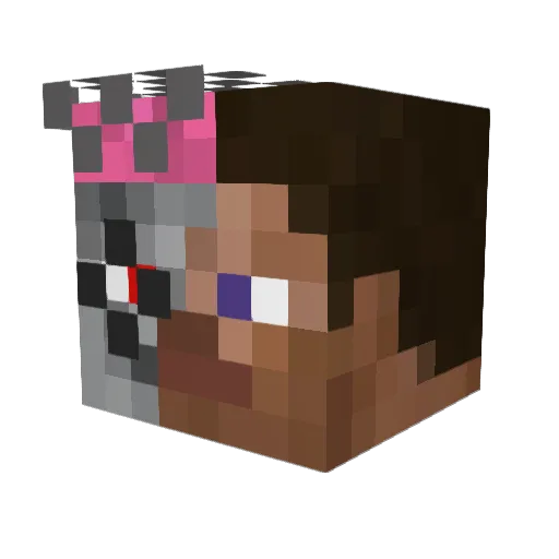 venomr Minecraft avatar head, 3D render