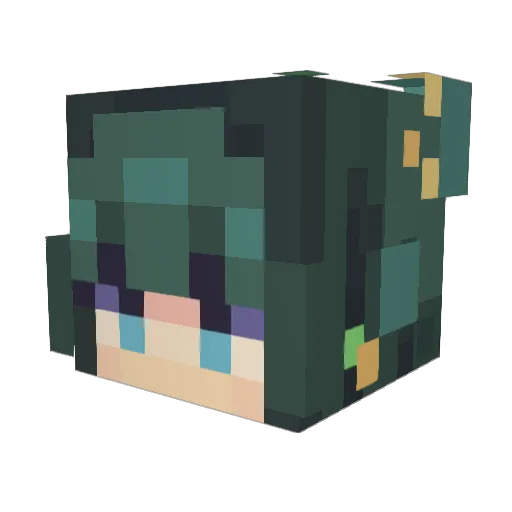 venpng Minecraft avatar head, 3D render