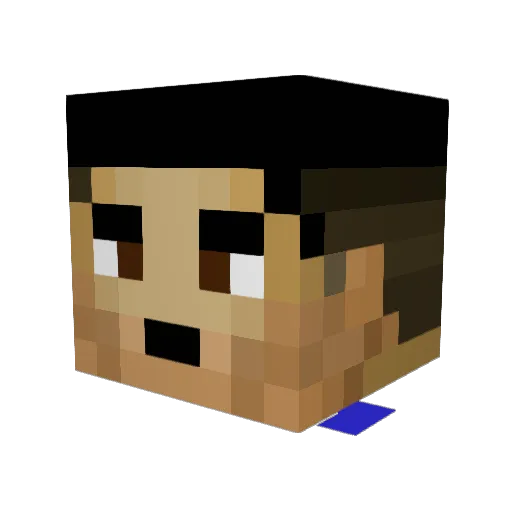 vequU Minecraft avatar head, 3D render