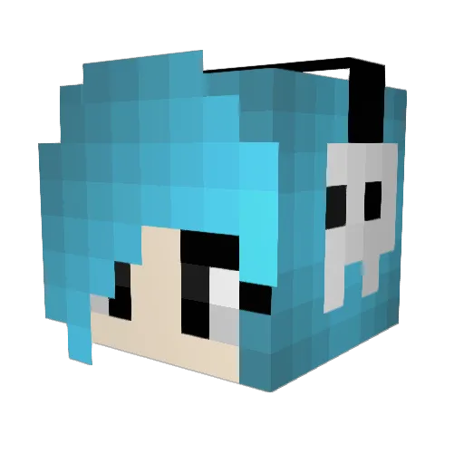 verani Minecraft avatar head, 3D render