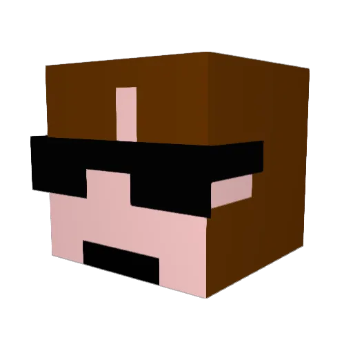 verilog Minecraft avatar head, 3D render