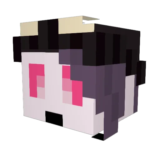 veritism_ Minecraft avatar head, 3D render