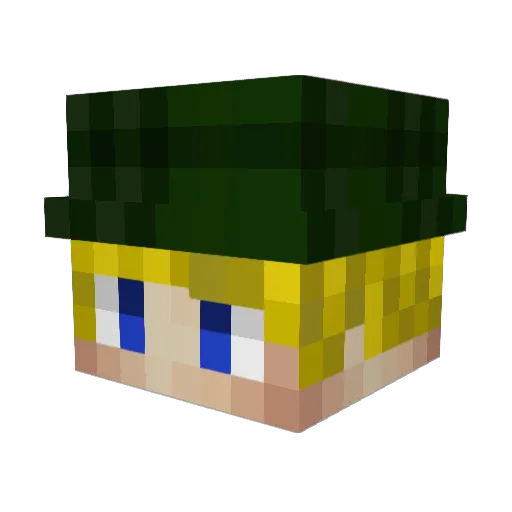 verlicht_ Minecraft avatar head, 3D render