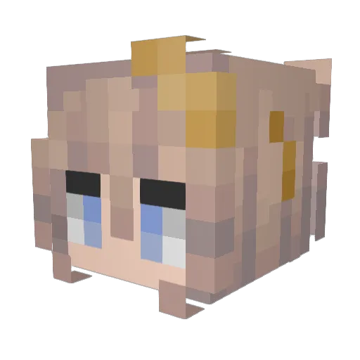 veronnna Minecraft avatar head, 3D render
