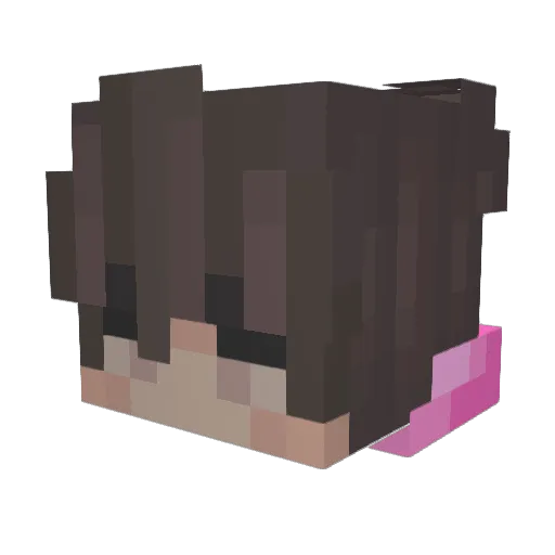 verschlafendes Minecraft avatar head, 3D render