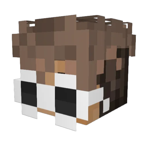 versdion Minecraft avatar head, 3D render