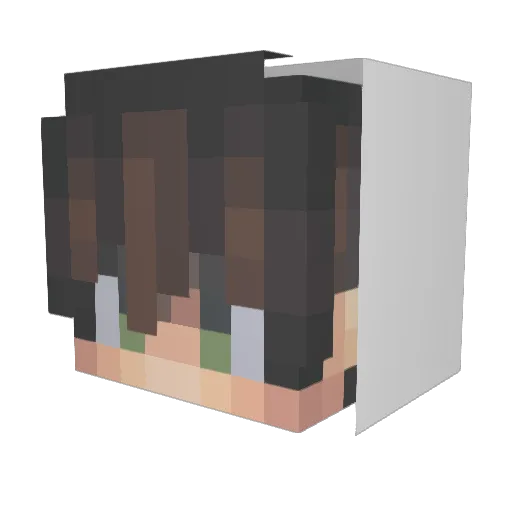 verstexter Minecraft avatar head, 3D render