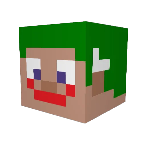 vert78 Minecraft avatar head, 3D render