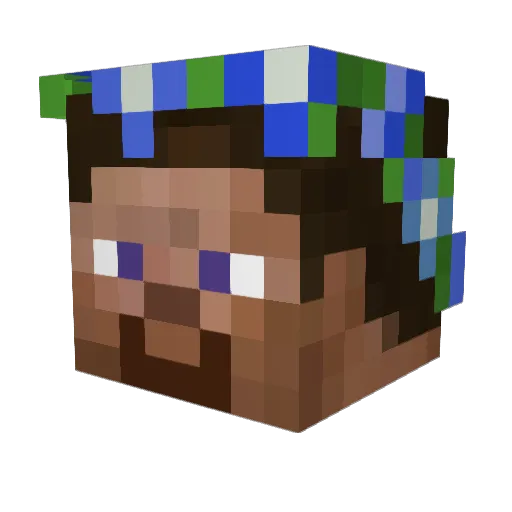vertex_JNLUb_ Minecraft avatar head, 3D render