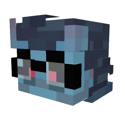 verticaldown Minecraft avatar head, 3D render