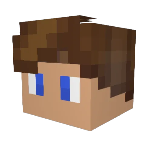 verunsichert Minecraft avatar head, 3D render