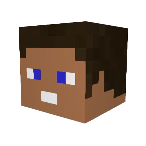 veryflike Minecraft avatar head, 3D render