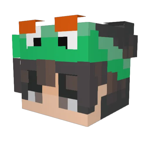 verylate Minecraft avatar head, 3D render