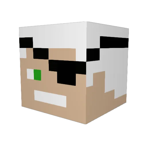 vesicular Minecraft avatar head, 3D render