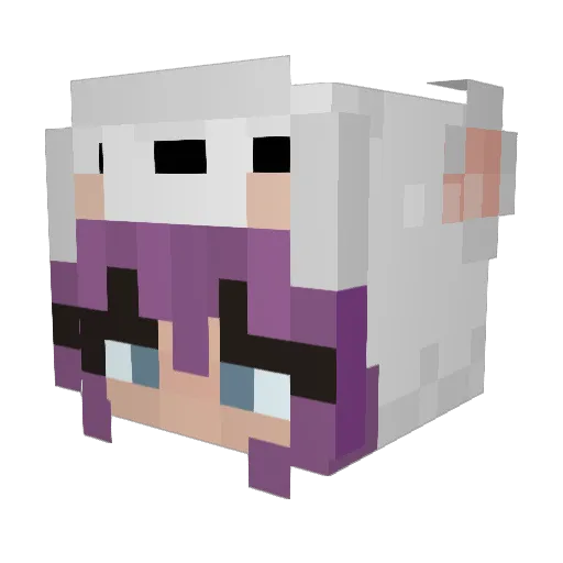 vespakitten Minecraft avatar head, 3D render