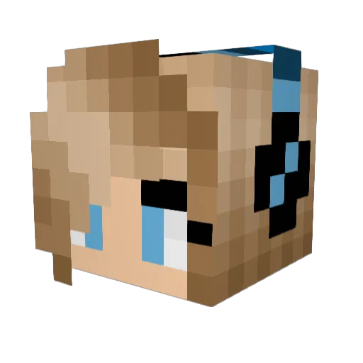vesterm Minecraft avatar head, 3D render