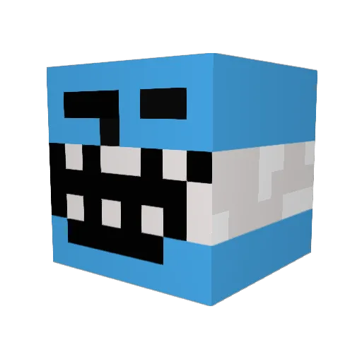 vestir Minecraft avatar head, 3D render