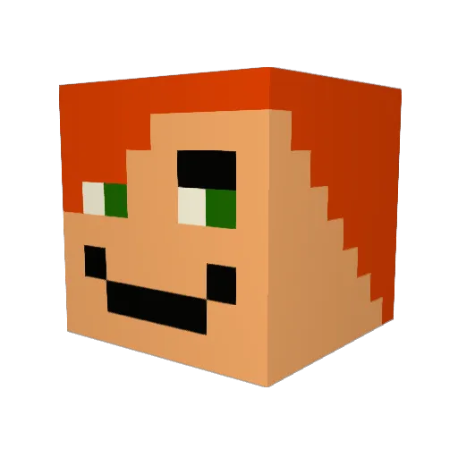 vetletveter Minecraft avatar head, 3D render