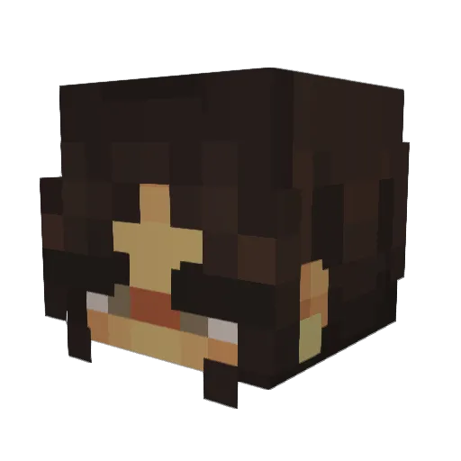 veulette Minecraft avatar head, 3D render