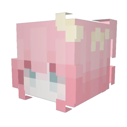 veuy Minecraft avatar head, 3D render
