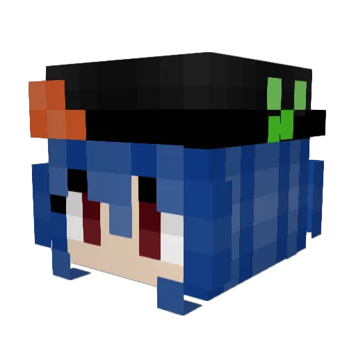 vflk Minecraft avatar head, 3D render