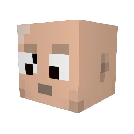vforge Minecraft avatar head, 3D render